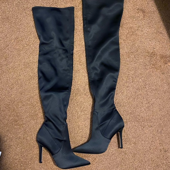 Aldo Shoes - Over the knee high black satin boots Aldo Shoes - Over the knee high black satin boots